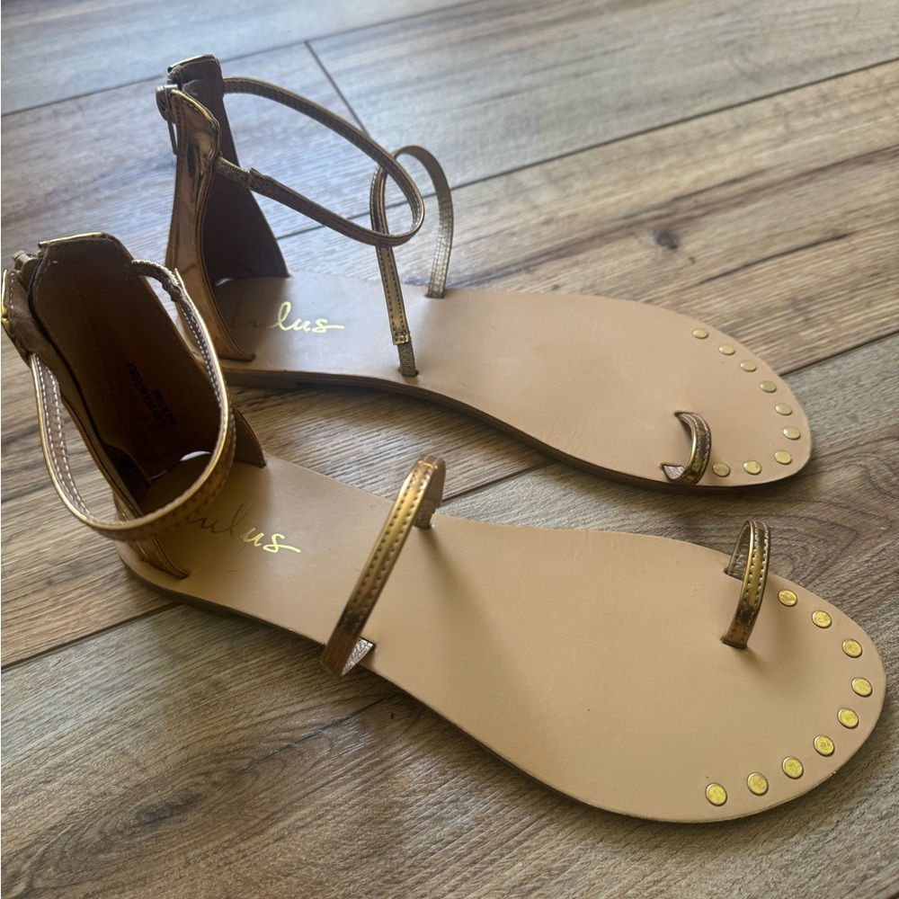 Gold Strappy Sandals